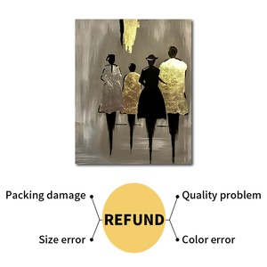 Nordische Abstrakte Kunst Goldene Figuren Dekoratives Gemälde Wohnzimmer Hintergrundwand Eingangsbereich Ölgemälde Wandbehang - Product Image 6
