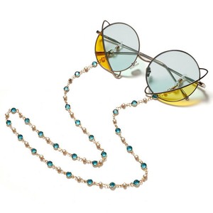 Chaîne de <span class=keywords><strong>lunettes</strong></span> colorée en perles et strass métalliques, <span class=keywords><strong>cordon</strong></span> <span class=keywords><strong>pour</strong></span> <span class=keywords><strong>lunettes</strong></span> de soleil, collier de perles de cristal <span class=keywords><strong>pour</strong></span> femmes, <span class=keywords><strong>cordon</strong></span> de masque facial - Product Image 2