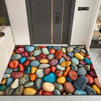 Tapis de salon géométrique personnalisé antidérapant et résistant aux taches, tapis d'entrée en velours cristal imprimé, tapis de sol pour la maison