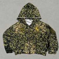OEM ODM Personnalisé – Blouson Streetwear Homme Gorpcore Camouflage Zippé Effet Vieilli Coupe Courte – Usine de Confection