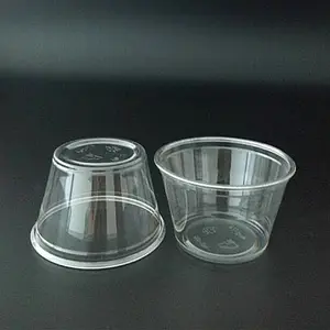 कस्टम पीईटी मुद्रण लोगो दही कप Lids के साथ, पारदर्शी डिस्पोजेबल आइसक्रीम प्लास्टिक के कप/