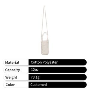 Funda de Lona Personalizada para Taza de Café, Mini Bolso Tote Portátil para Mujer, Porta Botella de Agua con Logotipo - Product Image 4