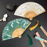 Éventail pliable personnalisable de style rétro chinois, en bambou et à main, pour mariage, fête, anniversaire et décoration intérieure