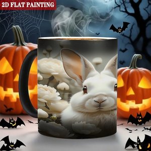 Mug à boire en céramique 11oz Noir givré Tasse changeante de couleur sensible à la chaleur Utilisation en pique-nique en plein air - Product Image 6