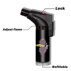 TECHNO OEM ODM 2025, novedad, logotipo personalizado, llama de chorro, creativo, portátil, a prueba de viento, encendedor inclinado para cigarrillos - Product Image 2