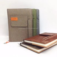 Carnet à spirales avec couverture en tissu de lin A5, avec poche, logo personnalisé, carnet de notes de bureau