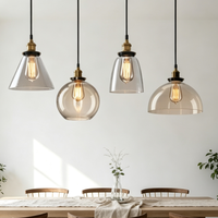 Suspension nordique vintage en verre simple, lampe décorative de style industriel pour salle à manger, magasin de vêtements, centre commercial, comptoir de bar et café