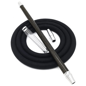 LOMINT Đẹp Tuyệt Vời Đen Vàng Carbon Fiber Mềm Cảm Ứng Silicone Hookah Ống Nhôm Phát Ngôn Chất Lượng Tốt LM-H063