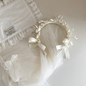 Bandeau en tulle blanc à nœud papillon de couleur unie pour bébés filles bandeau élégant mignon pour enfants enfants adolescents accessoires de cheveux - Product Image 4
