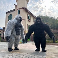 Costume de Mascotte Gonflable Gorille 2m 2.6m, Costume de Dessin Animé King Kong Gonflable avec Ventilateur à Piles, Fabriqué en Chine ODM