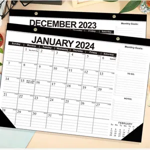 18 Mois 2024 Mensuel Quotidien Grand Papier Mur Bureau Pad Calendrier Impression Pour Bureau Table Organisateur