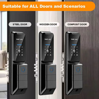 Serrure de porte intelligente numérique automatique, serrure de porte intelligente TUYA Wifi, serrure de porte intelligente avec empreinte digitale, mot de passe et sonnette