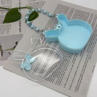 Boîte de rangement en plastique écologique en forme de lapin pour filles, pour perles, bijoux, boucles d'oreilles, bagues, cosmétiques, emballage pour enfants