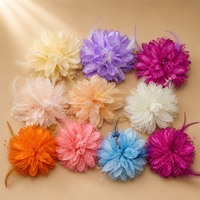 Pince à cheveux artisanale en plumes et fleurs artificielles en soie pour mariages, décorations féminines, fête des Mères et remises de diplômes - Nouveauté