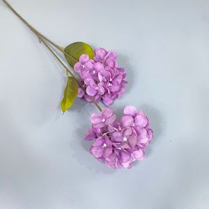 Two-Headed Hydrangea Artificial <b>Flowers</b> Silk High Simulation Wedding Home Decorations <b>Single</b> Branch - Product Image 4