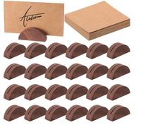 Supports de numéros de table rectangulaires en bois rustiques et simples, personnalisés, 24 pièces, pour cartes de nom de mariage, cartes de table, cartes de présentation, pour boutiques et fêtes