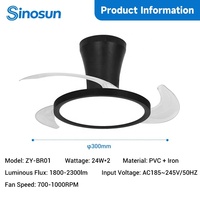 Ventilateur de plafond LED moderne pour chambre à coucher, personnalisable, 12 pouces, protection des yeux, faible bruit, avec lumière et télécommande, acceptant les commandes OEM/ODM