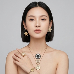 กระดุมโลหะสีทองวินเทจประดับมุกและคริสตัลรูปทรงกลมไม่สมมาตรสำหรับเสื้อเบลเซอร์ แจ็คเก็ต และชุดสูท - Product Image 2