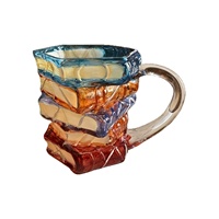 Tasse à café en forme de livre, isolante, au design moderne et épuré, peinte à la main, pour la maison, idéale pour l'export.