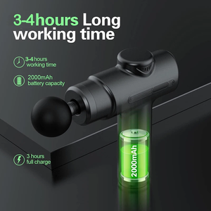 ปืนนวดไฟฟ้า เครื่องนวดหน้าและร่างกายแบบเนื้อเยื่อชั้นลึก 4 หัว มอเตอร์ไร้แปรงถ่าน ชาร์จได้ สำหรับการผ่อนคลายกล้ามเนื้อ การออกกำลังกาย และฟิตเนส - Product Image 4