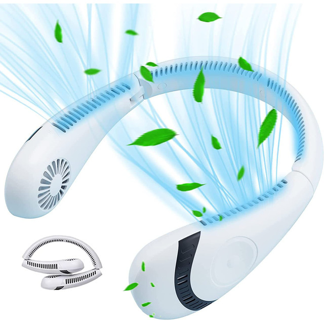 Custom Personal Cooler Electric Fans Hanging Charger Smart Recharger Leafless Portable Cordless Wearable Hanging Neck Fan