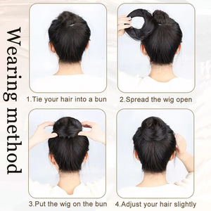Doremi Perruque Chignon Nid d'Oiseau 10cm, Accessoire Réglable pour Cheveux Raides, pour Femmes, Coiffure de Mariage - Product Image 2
