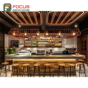 ชั้นวางกาแฟแบบตั้งพื้น ชั้นวางแก้วมัค ชั้นวางวีเนียร์ไม้โอ๊ค ชั้นวางโชว์สินค้าในร้าน - Product Image 2