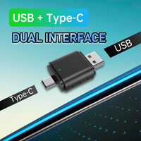 Mini Dual USB Tipo-C Adaptador inalámbrico Carplay Conexión WiFi rápida Dongle USB inteligente