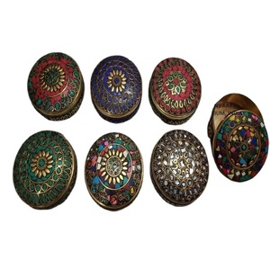 Cajas de joyería hechas a mano con cuentas de piedra india, cajas de joyería de diseñador al por mayor, caja de joyería de moda de la India - Product Image 1