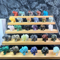 Estatua de Elefante Tallada en Cristal Natural, Artesanía de Cristal, Tendencia de Moda, Piedras Preciosas, Decoración para el Hogar, Recuerdos