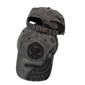 Chất lượng cao tùy chỉnh trống CHA mũ cho nam giới màu đen rửa cổ điển thêu đính trên mòn ra mềm phía trước mũ bóng chày thương hiệu - Product Image 1