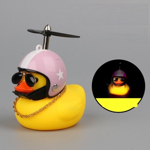 Rubber Duck Toy Car Ornaments Yellow Duck Car Dashboard Decorations Squeeze Duck Promotional Toys