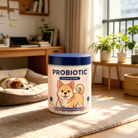 Friandises Probiotiques pour Chiens Marque Blanche OEM, Emballage Personnalisé en Pot, Supplément de Soutien Digestif Soulageant la Diarrhée pour Chiens de Petite à Grande Taille