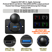 Adaptor Charger Mobil Cepat Kustom 18W QC3.0 & 30W Pd3.0 TYPE-C 12V 24V Port Usb Charger Mobil Soket Outlet untuk Kendaraan Otomatis Bus