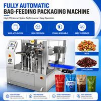 Machine d'emballage de sacs préformés avancée avec fonction d'ouverture automatique de la fermeture éclair, remplissage et scellage rotatifs des sachets