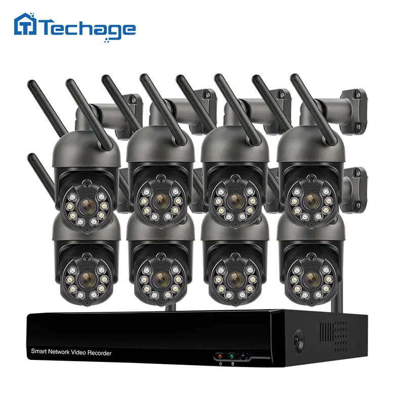 Smart Surveillance Wireless Security Camera Motion System Wireless wifi Ip cctv Camera Kit 3MP 8CH Two-way Audio