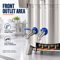 Cuve de cuisson à bain-marie indirecte à gaz pour sauces, destinée à la production en lot en cuisine centralisée