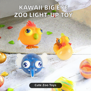 HW Novelty Kawaii Big Eye Zoo Animal <b>Squishy</b> Toys Ball Shape Light-Up Fidget for Kids 14+ TPR Material Unisex - Product Image 2