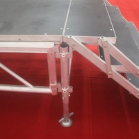 Plateforme de scène carrée en alliage d'aluminium portable et assemblable avec hauteur réglable (0,4-1,2 m) pour concert en plein air, mariage, spectacle