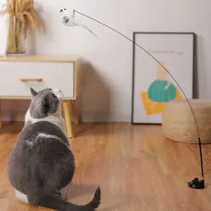 Jouet interactif pour chat Funny Simulation Bird Feather avec Bell Cat Stick Toy pour chaton jouant Teaser Wand Toy Pet Cats Supplies - Product Image 5