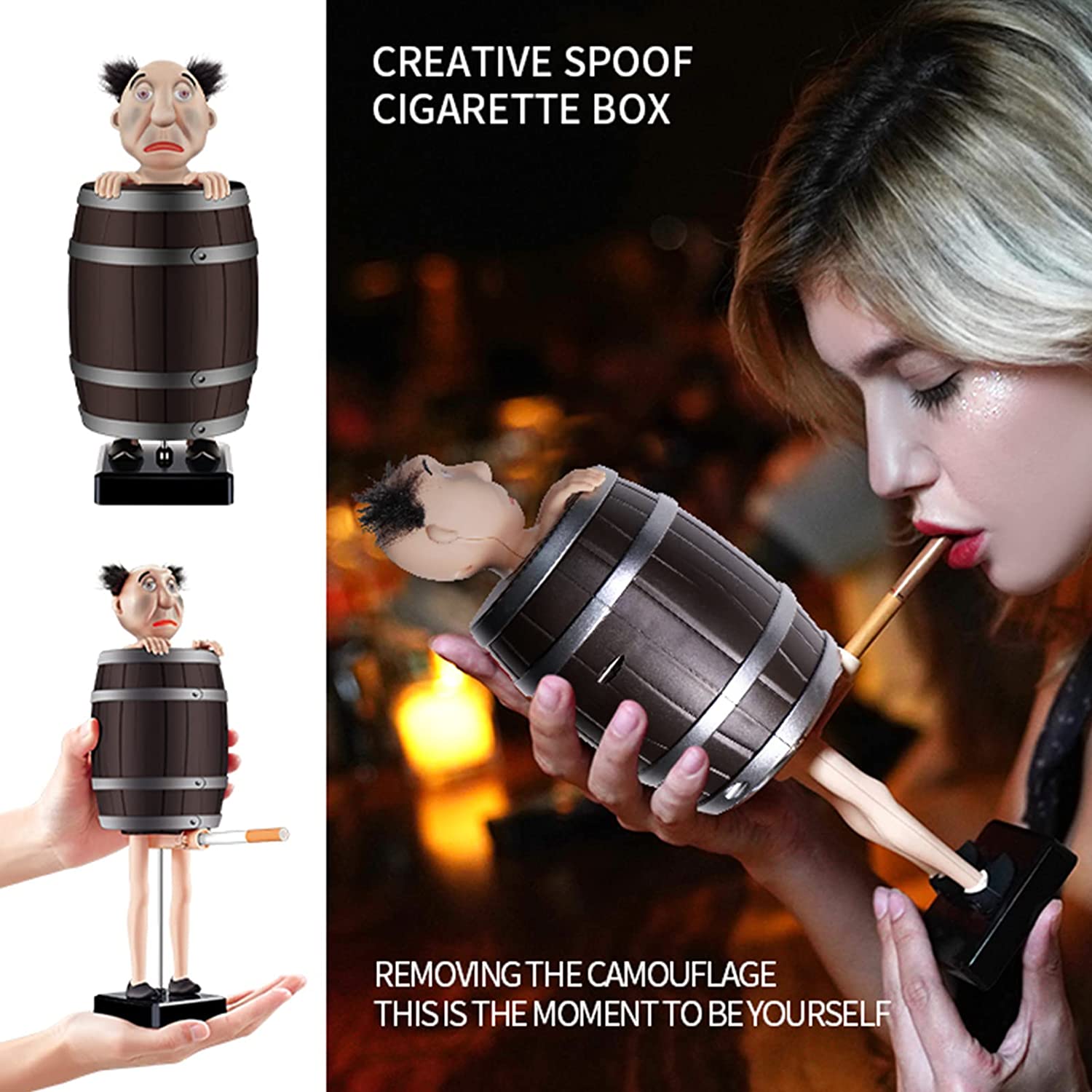 funny cigarette holder Creative Santa Claus Wooden Cigarette Holder Box for Christmas Parties