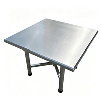 Table carrée en acier inoxydable écologique et amovible, personnalisable, pour la préparation des repas dans les restaurants, les cantines et les stands de restauration