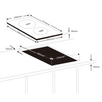 Table de cuisson à induction double Lacor 60 cm avec surface en verre Schott Ceran intégrée