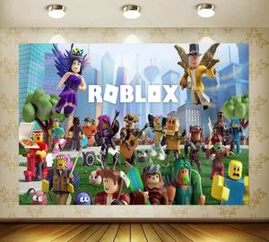 5 _ 3ft <span class=keywords><strong>Roblox</strong></span> jeu thème fête Photo toile de fond jeu chaud toile de fond tissu enfants <span class=keywords><strong>anniversaire</strong></span> Photo fond pour garçons fête décoration - Product Image 1