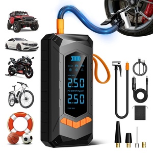 LANGWEI Nouvelle pompe à air automatique CE Rohs FCC, gonflage rapide, double écran LCD, SOS, sans fil, pompe à air électrique pour pneus de <span class=keywords><strong>voiture</strong></span> 12V - Product Image 1