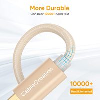 CableCreation type-c vers USB 2.0 60W 3A câble tressé en nylon à charge rapide 480Mbps transfert de données pour téléphone portable et ordinateur