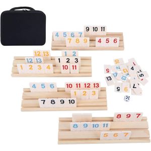 Jeu de Rummy en Mélamine Premium, 106 Tuiles, Édition Voyage de Luxe avec Supports en Bois de Luxe, Livraison Rapide - Product Image 4