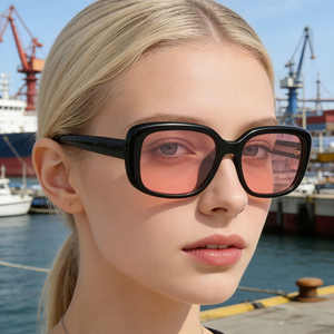 Lunettes de soleil polarisées à monture carrée pour femmes, nouvelle mode, UV400 TR, verres TAC, noir C1C2C3C4C5 KS-3926 - Product Image 2
