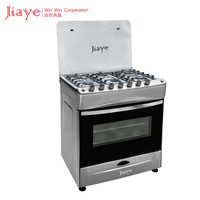 Cuisinière à gaz 6 brûleurs avec four tout-en-un en acier inoxydable, cuisinière à gaz autonome avec four de grande capacité pour cuisine occidentale