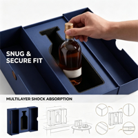Boîte cadeau pour vin à double porte de qualité supérieure, logo personnalisé, emballage en papier de luxe pour bouteille de vin rouge ou spiritueux